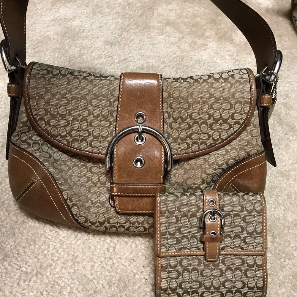 Coach Signature Small Hobo Handbag and Wallet Set